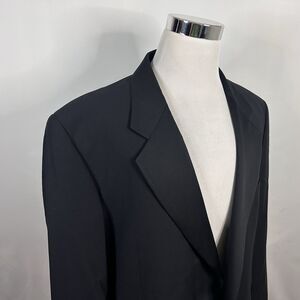 Fabio Inghirami 46L Tuxedo Jacket 100% Wool Black One Button Made in Italy